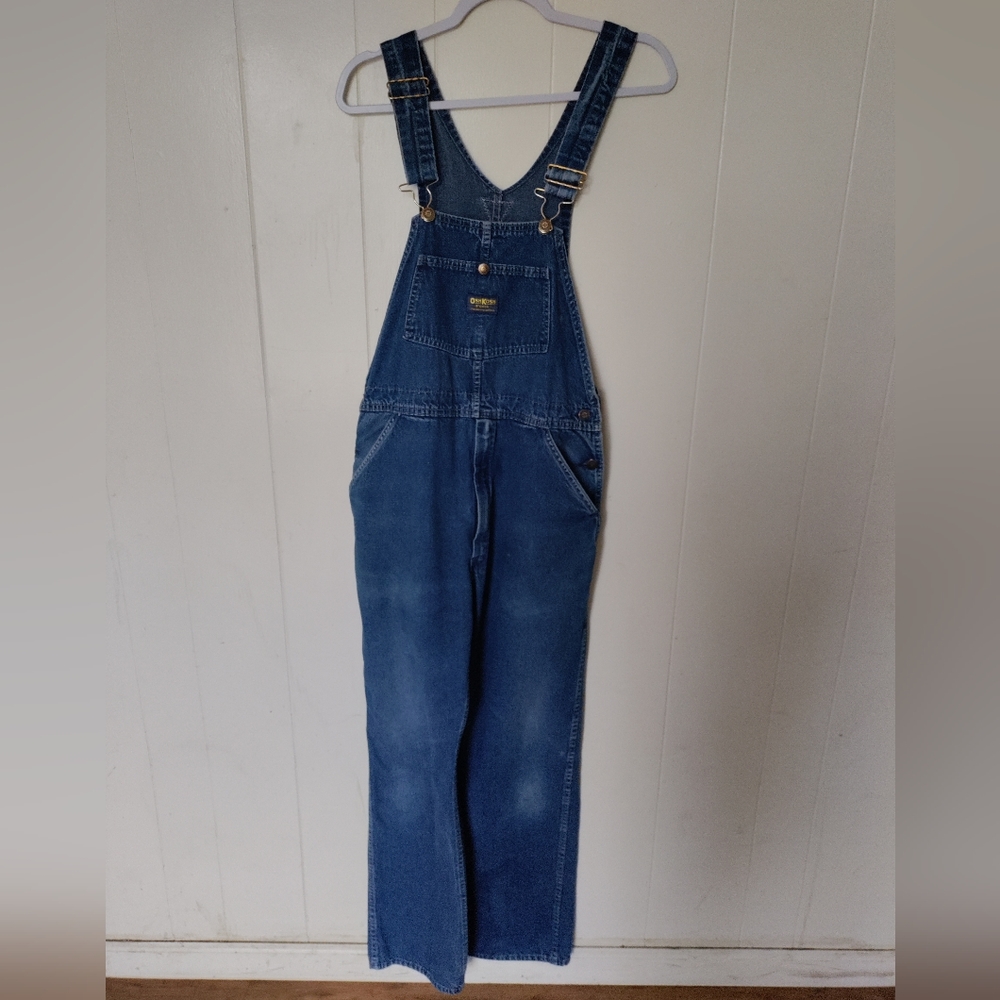 Vintage 90s Oshkosh BGosh carpenter overalls distressed denim jeans work wear